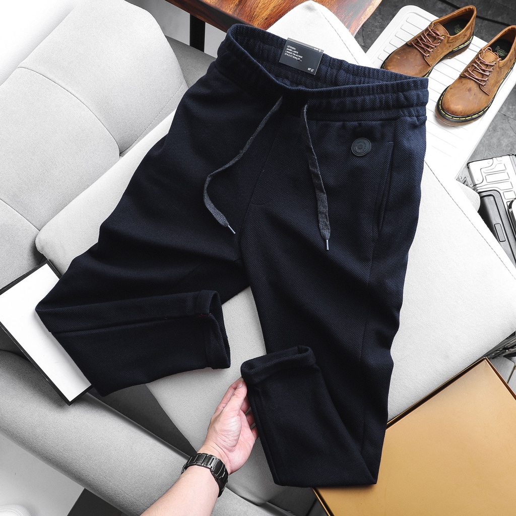 Quần Dài Nam Basic, Quần Thể Thao Nam Trơn BOUTON Cotton Pique Đẹp Phong Cách Năng Động QDEC0001 Form Slim 160STORE