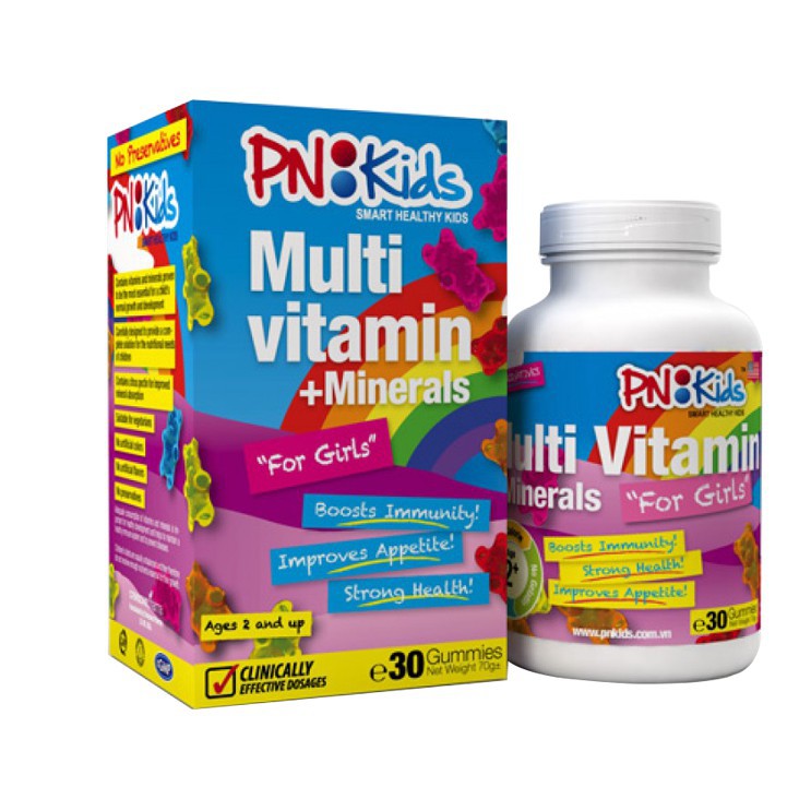 Kẹo Gum PNKids Multivitamin Bổ Sung Vitamin Tăng Sức Đề Kháng Cho Bé Gái | BigBuy360 - bigbuy360.vn