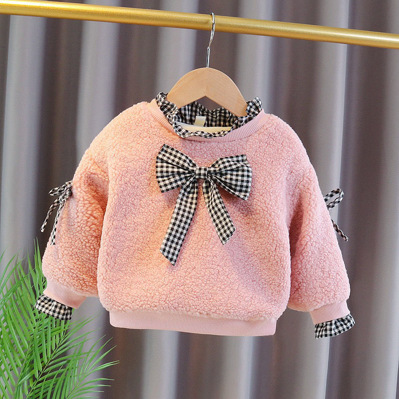 Áo Khoác Sweater Dày Dặn Ấm Áp Thoải Mái Cho Bé Gái