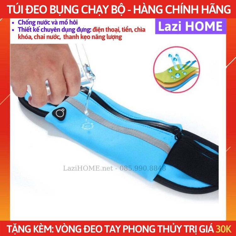 Phụ kiện xe đạp [HÀNG CAO CẤP], chạy bộ, túi đeo bụng cao cấp Lazi HOME - Chống nước, phản quang + Tặng vòng tay pt