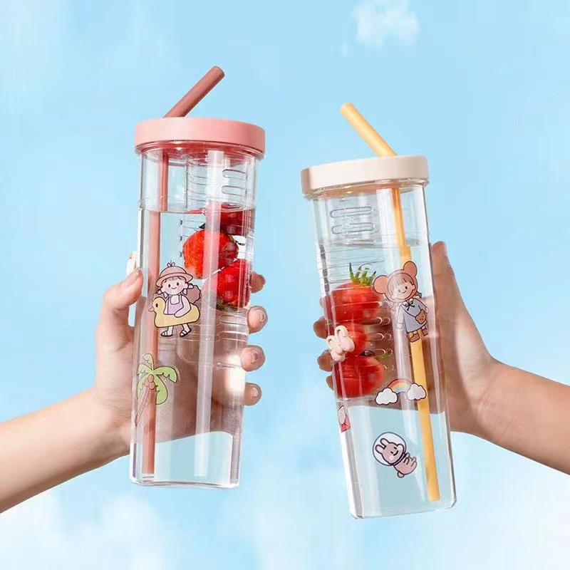 Bình Nước Chịu Nhiệt Cao Có Ống Hút Tiện Lợi Chất Lượng