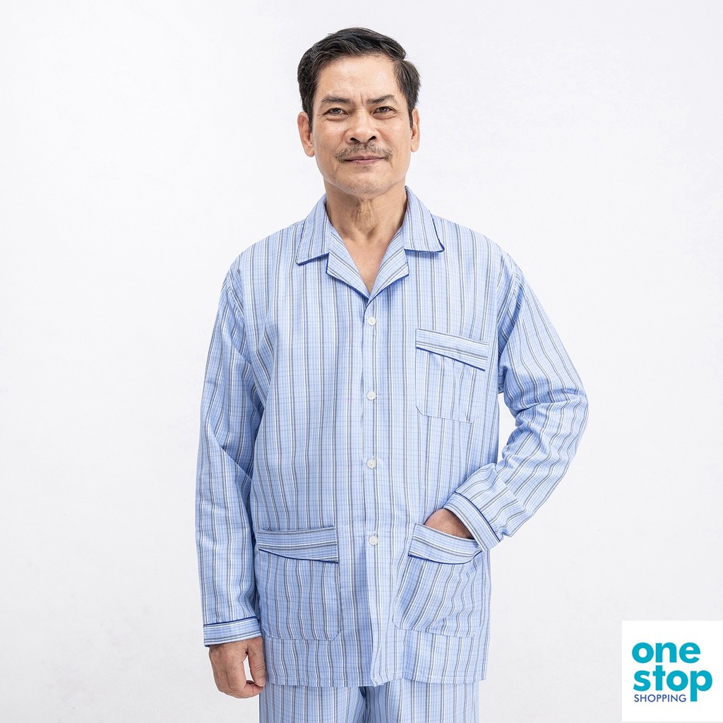 Bộ đồ pijama trung niên dài tay chất liệu vải kate one shop