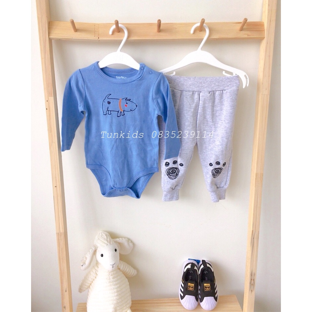 Set body chip cotton kèm quần nỉ bông hàng Kari baby