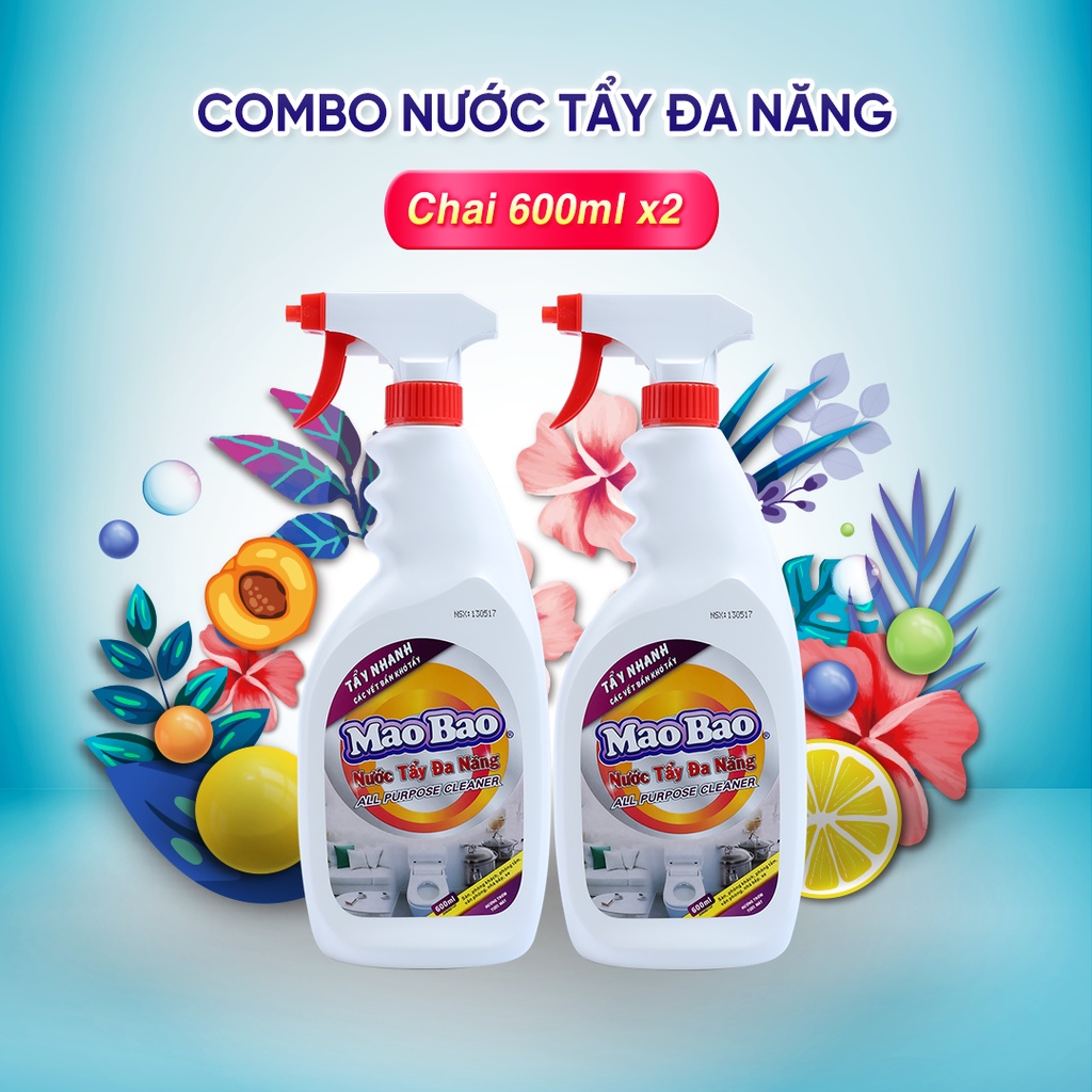 Nước Tẩy Đa Năng Mao Bao Bộ 2 Chai 600ml/chai