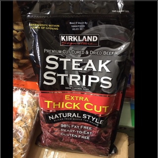 Khô bò Mỹ Kirkland Steak Strips Extra Thick Cut 340g