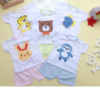 Đồ Bộ Cộc Tay Cho Bé Trai Và Bé Gái Chất Cotton Giấy Màu - Quần áo trẻ em cho bé sơ sinh 3kg đến 14kg