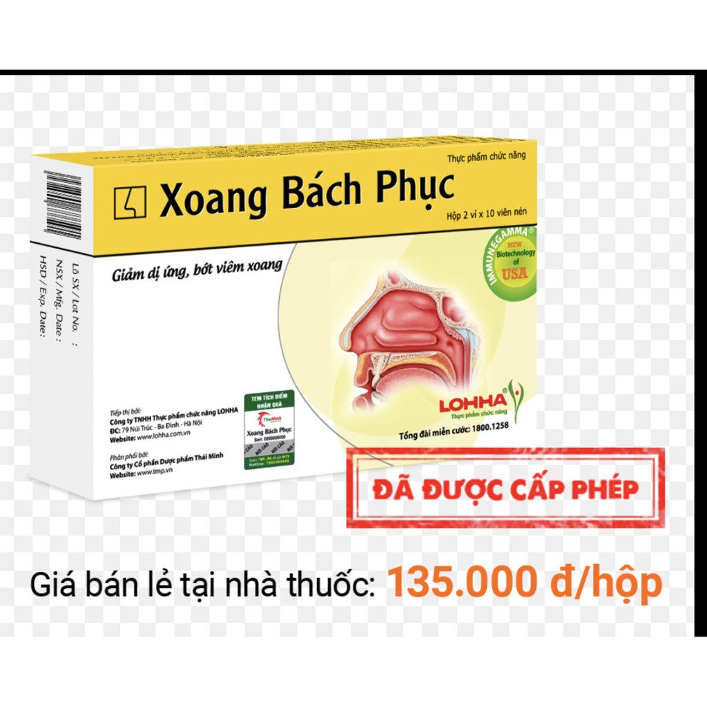 Xoang Bách Phục" Chính hãng" Hỗ trợ viêm xoang, viêm mũi