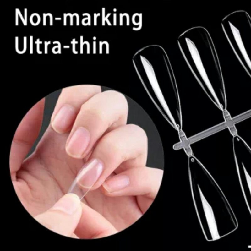VỈ 24 MÓNG TAY GIẢ TRONG SUỐT VỚI 5 LOẠI ĐẦU MÓNG KHÁC NHAU