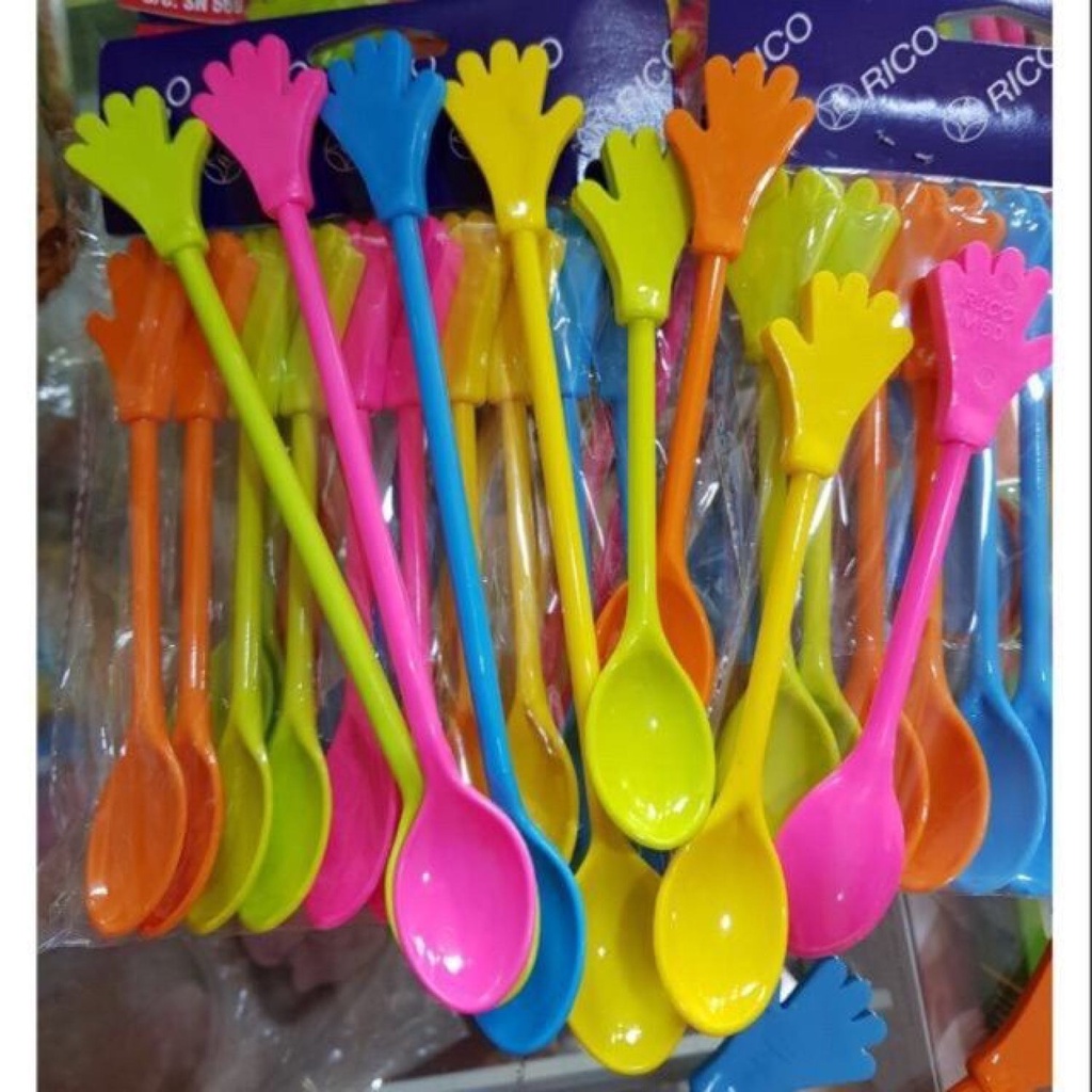 Thìa khuấy sinh tố vỉ 10 chiếc nhiều màu (Giao mẫu ngẫu nhiên)