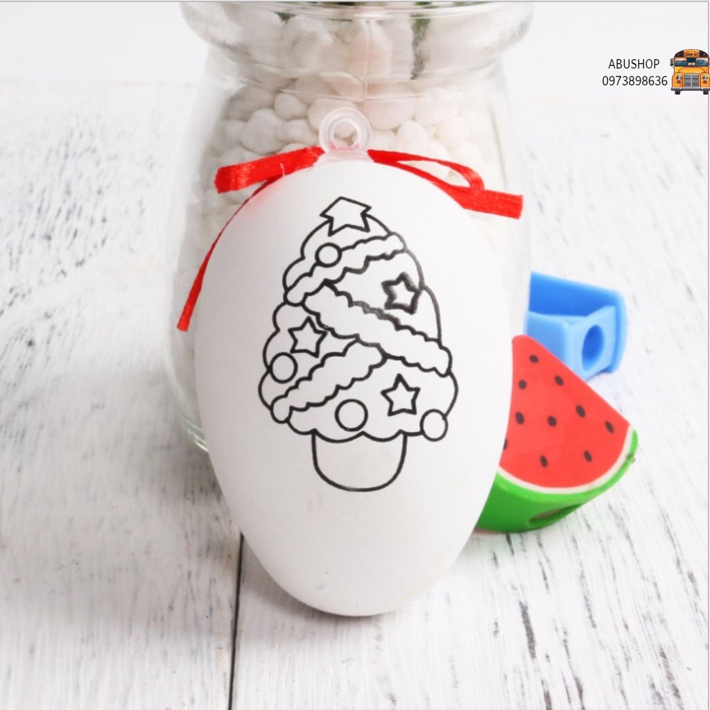 Đồ chơi vẽ tranh trên trứng làm đồ trang trí, quà lưu niệm - Tặng kèm bút dạ màu và hình vẽ sẵn trên trứng A47