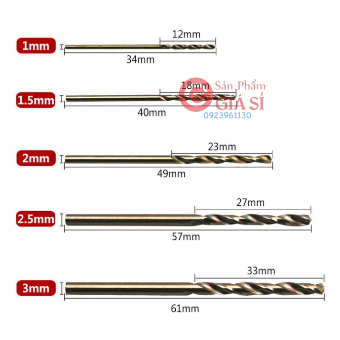 50 mũi khoan mini mũi khoan đa zi năng HSS Coban M35 - Mũi khoan sắt 1-3mm ❤️freeship❤️
