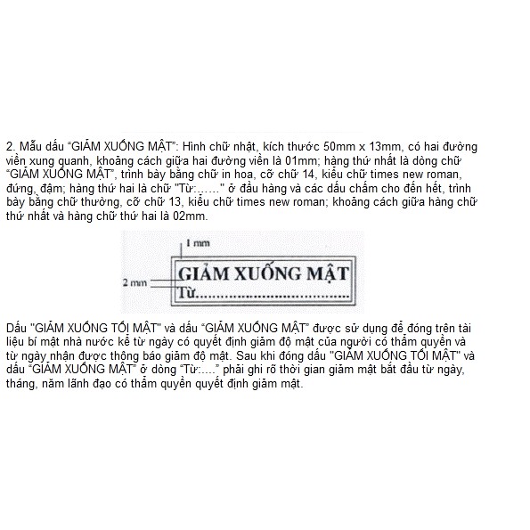 Con dấu &quot;GIẢM XUỐNG MẬT&quot; (Chuẩn thông tư 24 Bộ Công An)