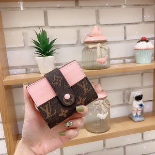 Ví mini da lv cúc bấm 4 màu fullbox