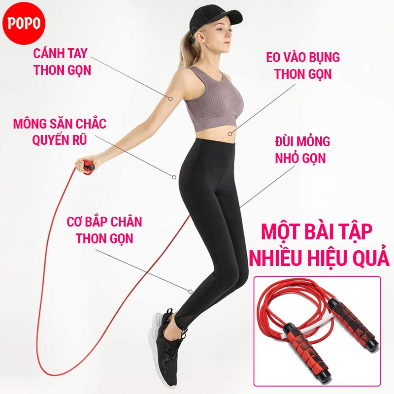 Dây nhảy dây thể dục POPO tập thể lực giảm cân giảm mỡ bụng đốt cháy calo, tập luyên kickbox, boxing