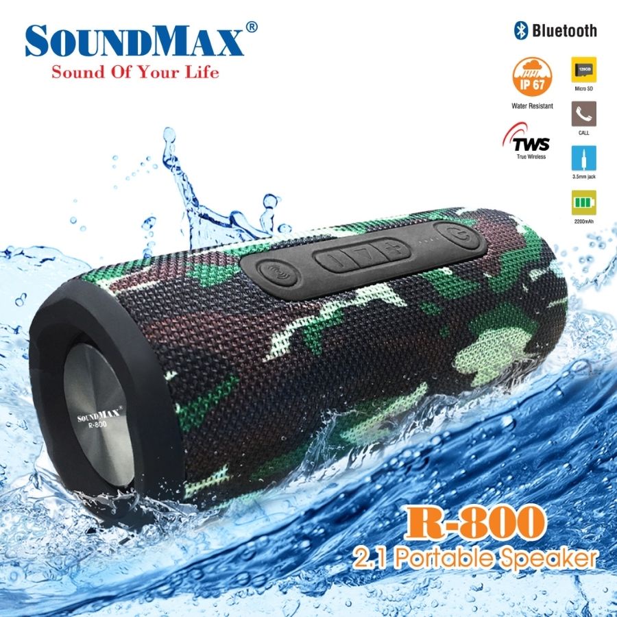 Loa Bluetooth SOUNDMAX R-800 Nhỏ Gọn - Siêu Bền | Hibucenter