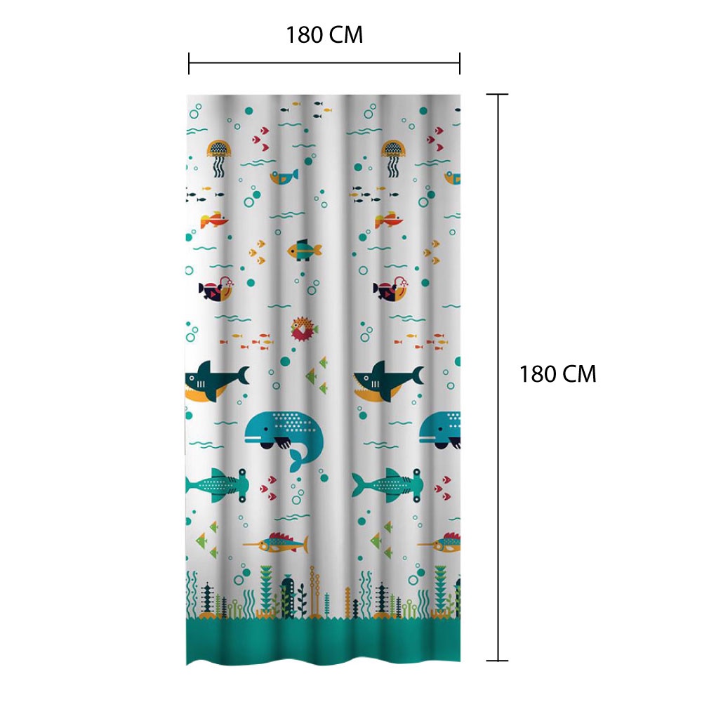 HomeBase MOYA Rèm màn cửa phòng tắm phòng ngủ Thái Lan 180x180cm đại dương