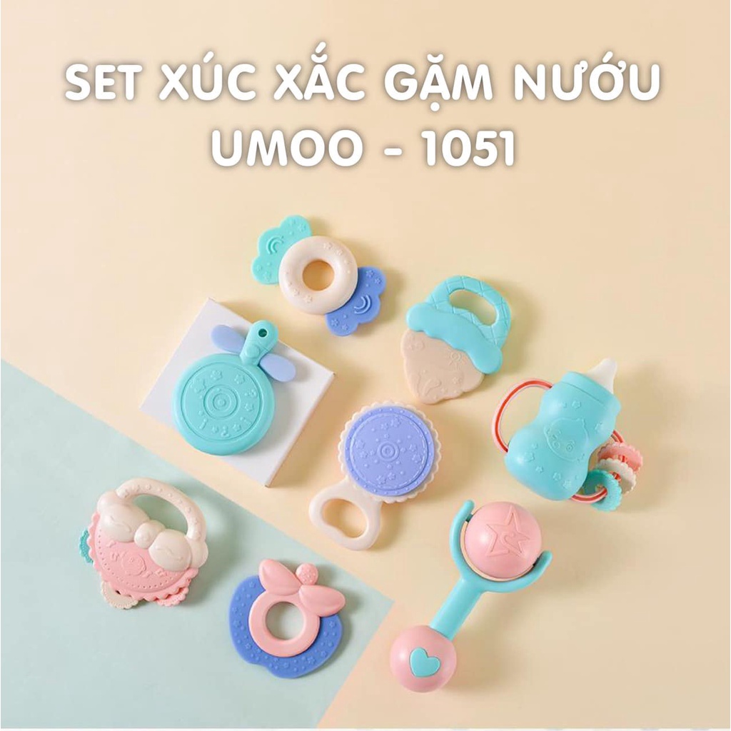 [HCM-CHÍNH HÃNG] Set xúc xắc gặm nướu Umoo 8 chi tiết