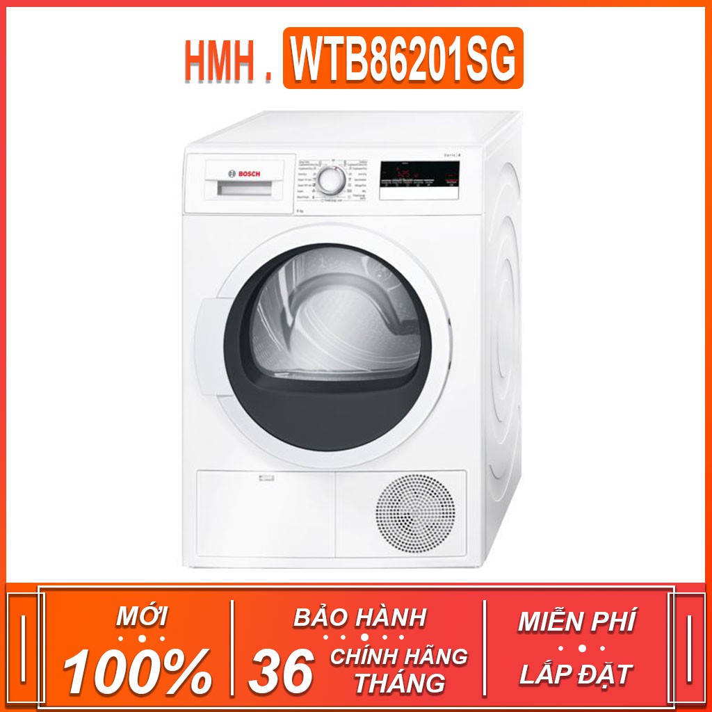 Máy sấy quần áo Bosch HMH.WTB86201SG 8KG , 14 chương trình sấy ( Xuất sứ Ba Lan - Bảo hành 36 tháng )