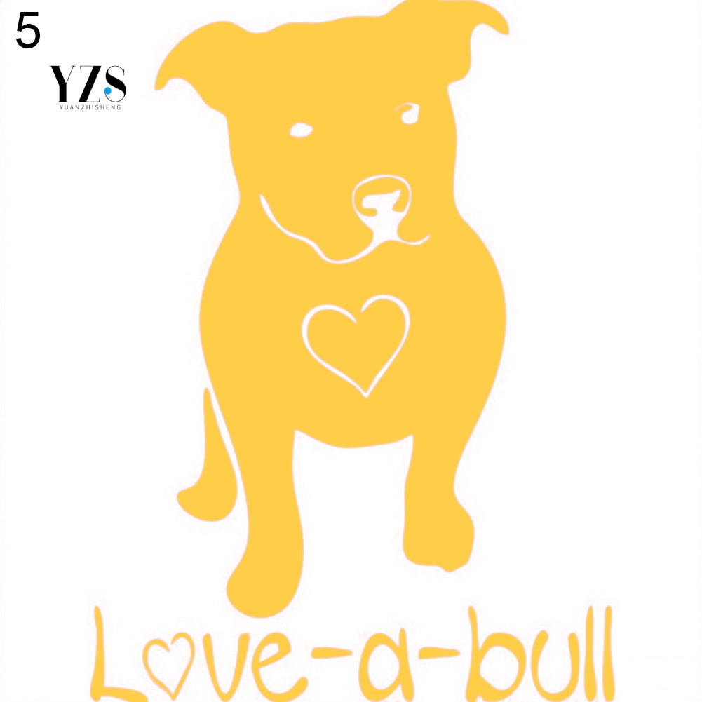 [ HÀNG có sẵn ] Decal hình chó Pitbull phản quang trang trí xe hơi