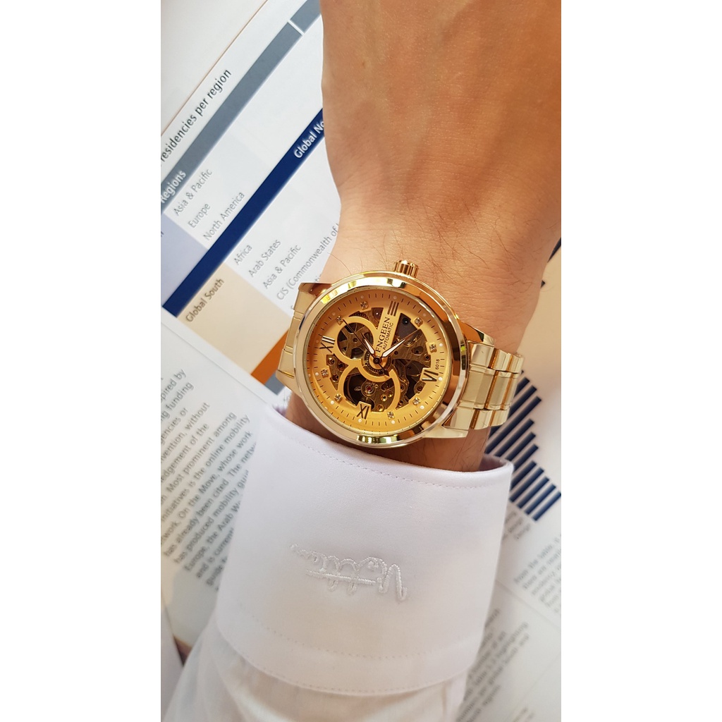 Đồng Hồ Nam AUTOMATIC FNGEEN Phiên Bản Doanh Nhân Dây Hợp Kim Thép Không Gỉ Cao Cấp