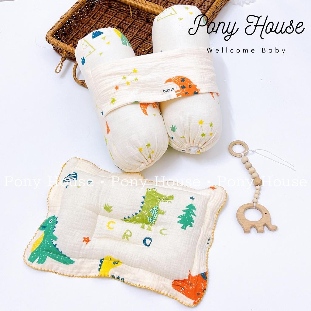 Bộ Gối Chặn Xô Sơ Sinh Boona Xô Muslin Ruột Bông Tự Nhiên Siêu Mềm Mại Chống Giật Mình Cho Bé Sơ Sinh