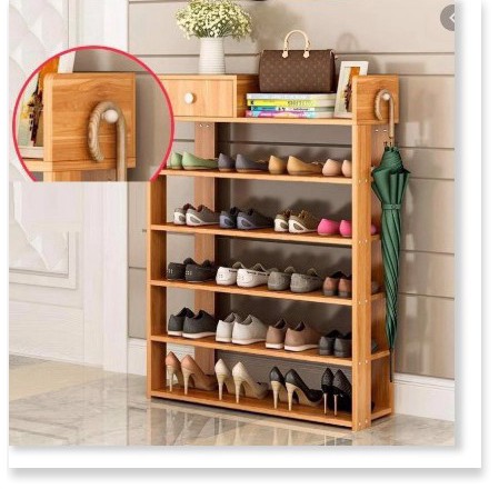 Tủ gỗ nhiều ngăn để và sắp xếp giày dép, đồ dùng gia đình gọn gàng ngăn nắp có ngăn kéo - Kệ giày 5 tầng bằng gỗ