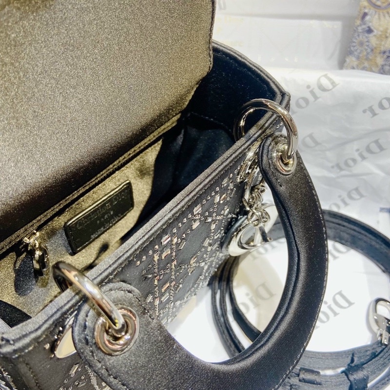 Túi quai W566-18 Dior nạm đá form đẹp fullbox nam châm long lanh lóng lánh