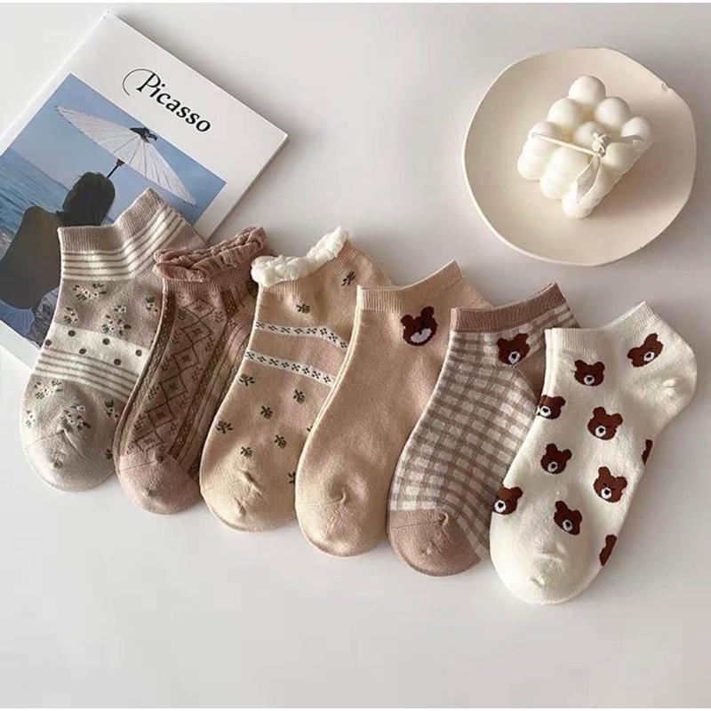SÉT 10 ĐÔI TẤT GẤU CỔ NGẮN