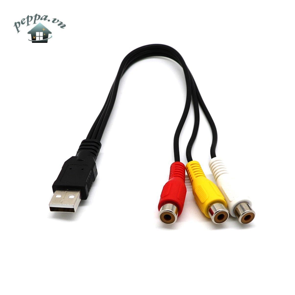 Cáp Chuyển Đổi Từ Usb Sang 3 Cổng Rca Av A / V Tv Sang 3rca