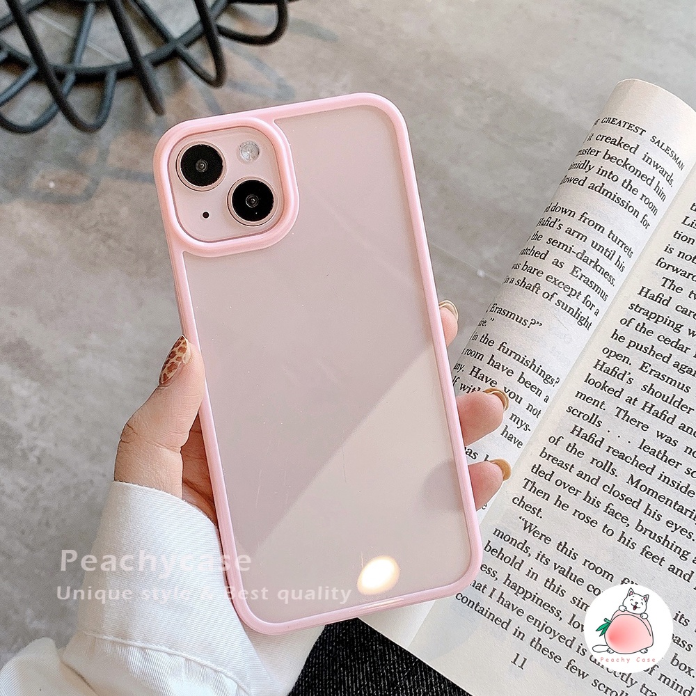 Ốp điện thoại bằng PC cứng trong suốt màu kẹo ngọt thích hợp cho Apple iPhone 13 12 11 Pro Xs Max Xr X 7 8 Plus