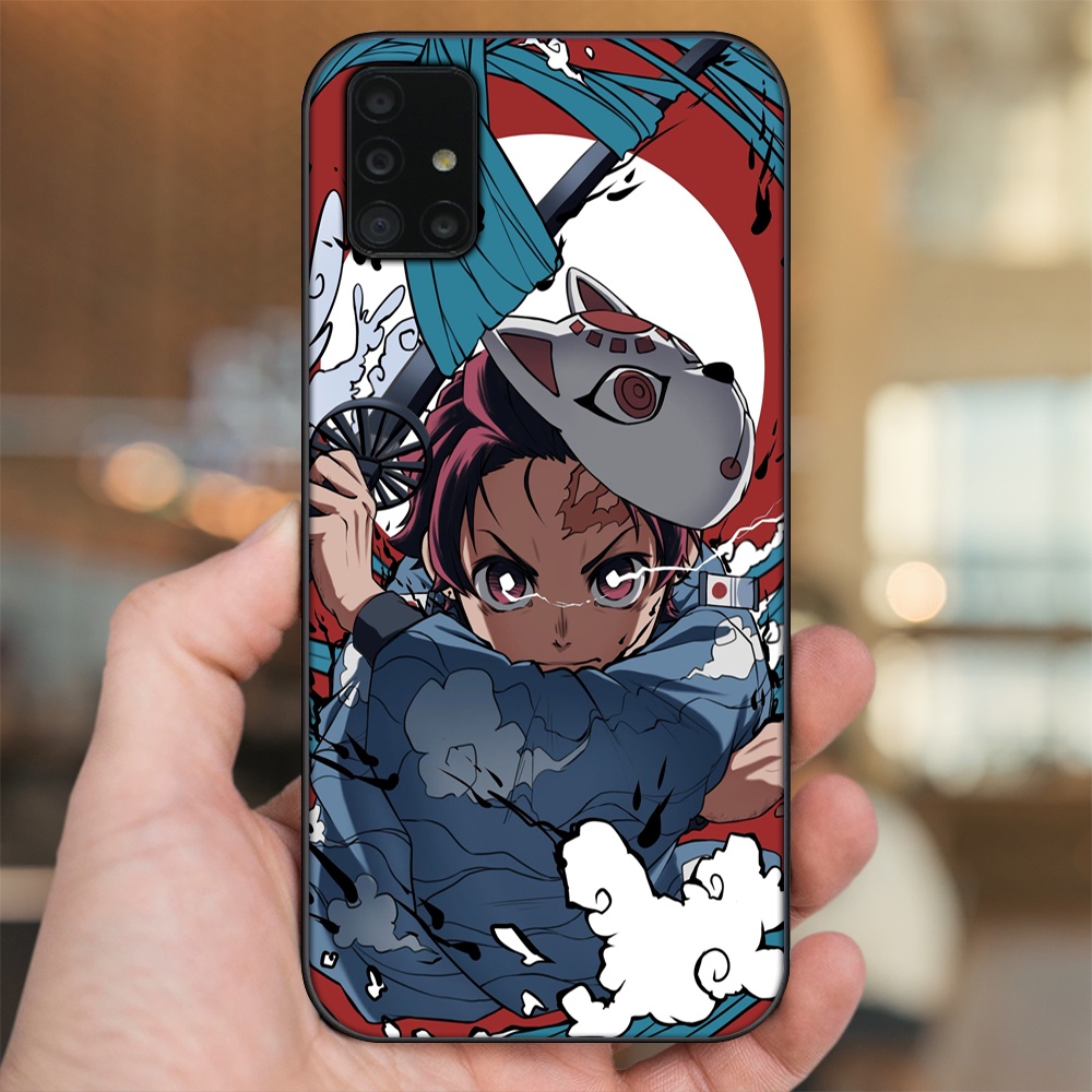 Ốp lưng Samsung A51, A71 viền đen in hình Tanjiro Kimetsu No Yaiba