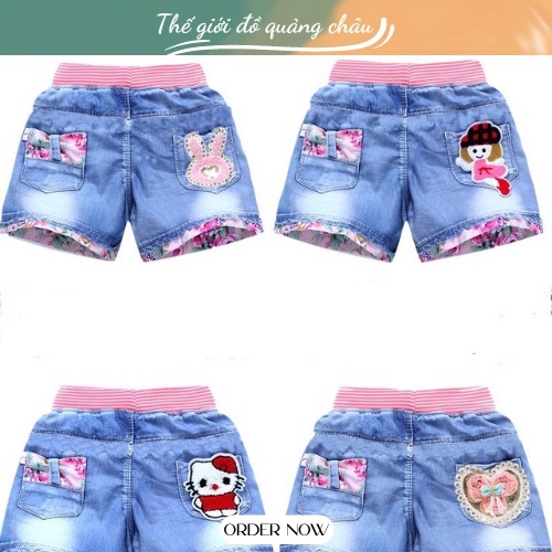 Quần Short Bò Trẻ Em Dành Cho Bé Gái Hàng Quảng Châu Cao Cấp Loại 1 HOT 2021