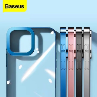 Xả Kho Ốp Lưng iPhone 13 Pro Viền Màu Lưng Trong Nhựa Cứng Hiệu Baseus Glitter