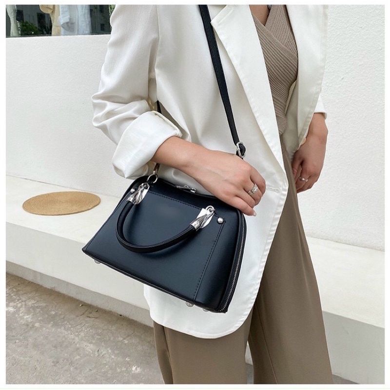 Túi công sở hến da trơn size 20 & sz 23 cm