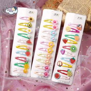 Bộ 10 chiếc kẹp tóc hình hoa/ trái cây phong cách Hàn Quốc dễ thương cho bé