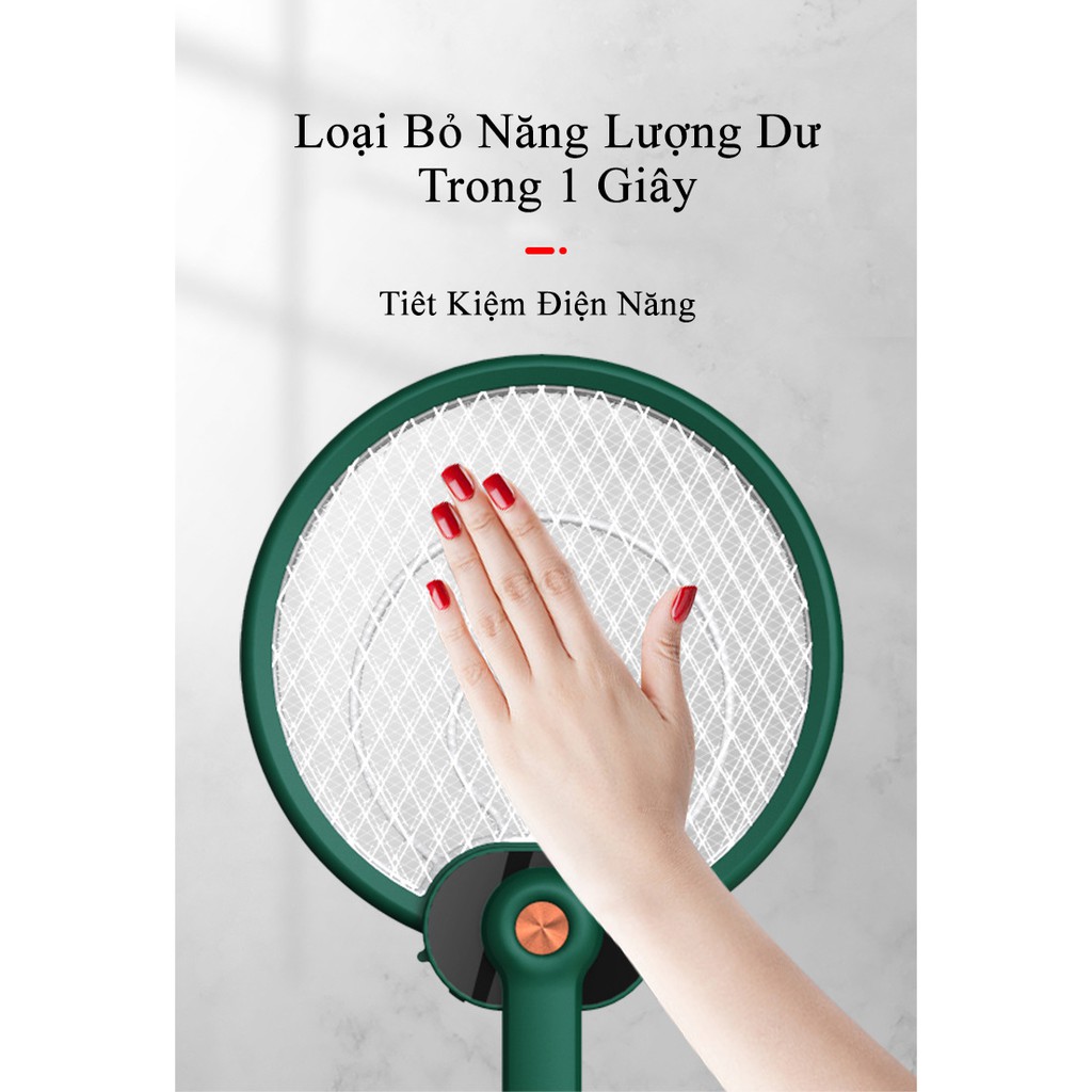 (Hàng Loại 1) Vợt Muỗi Kiêm Đèn Bắt Muỗi 2 Trong 1, Gấp Gọn Đa Năng, Vợt Diệt Muỗi Điện Quang Tích Hợp Pin 1200mAh