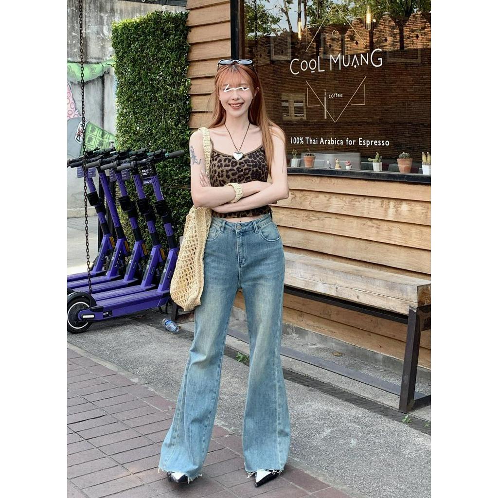 Quần Denim Ống Loe Thời Trang Dạo Phố Cá Tính 62974