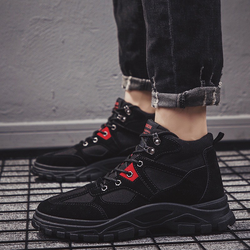 Giày Cổ Cao Nam RRStar31 Màu Đen Cực Chất - Giày Nam Thời Trang Phong Cách Bụi Bặm | BigBuy360 - bigbuy360.vn