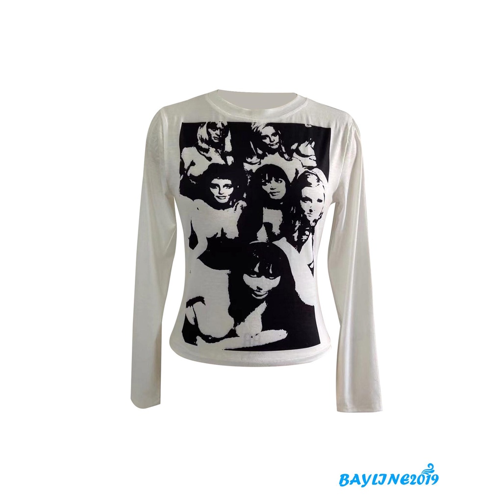 Áo Thun Nữ Dài Tay Cổ Tròn Thời Trang Hàn