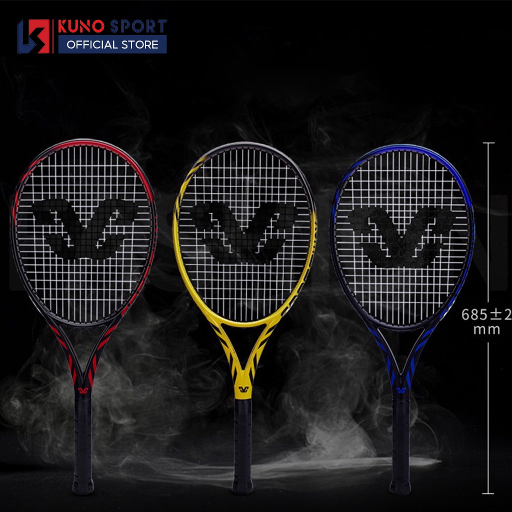 Vợt Tennis CROSSWAY W205 Sợi Carbon Cao Cấp Tặng Kèm Bộ Đế Và Bóng Tập Luyện