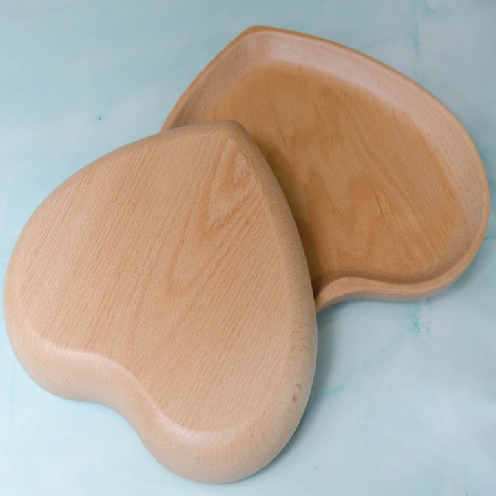 Dĩa Gỗ trái tim Lớn - Kích Thước 22x24cm