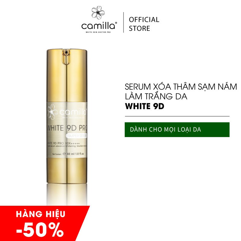 Loại bỏ tàn nhang xua tan vết nám cứng đầu, làm trắng da đều màu da Serum White 9D mỹ phẩm CAMILLA