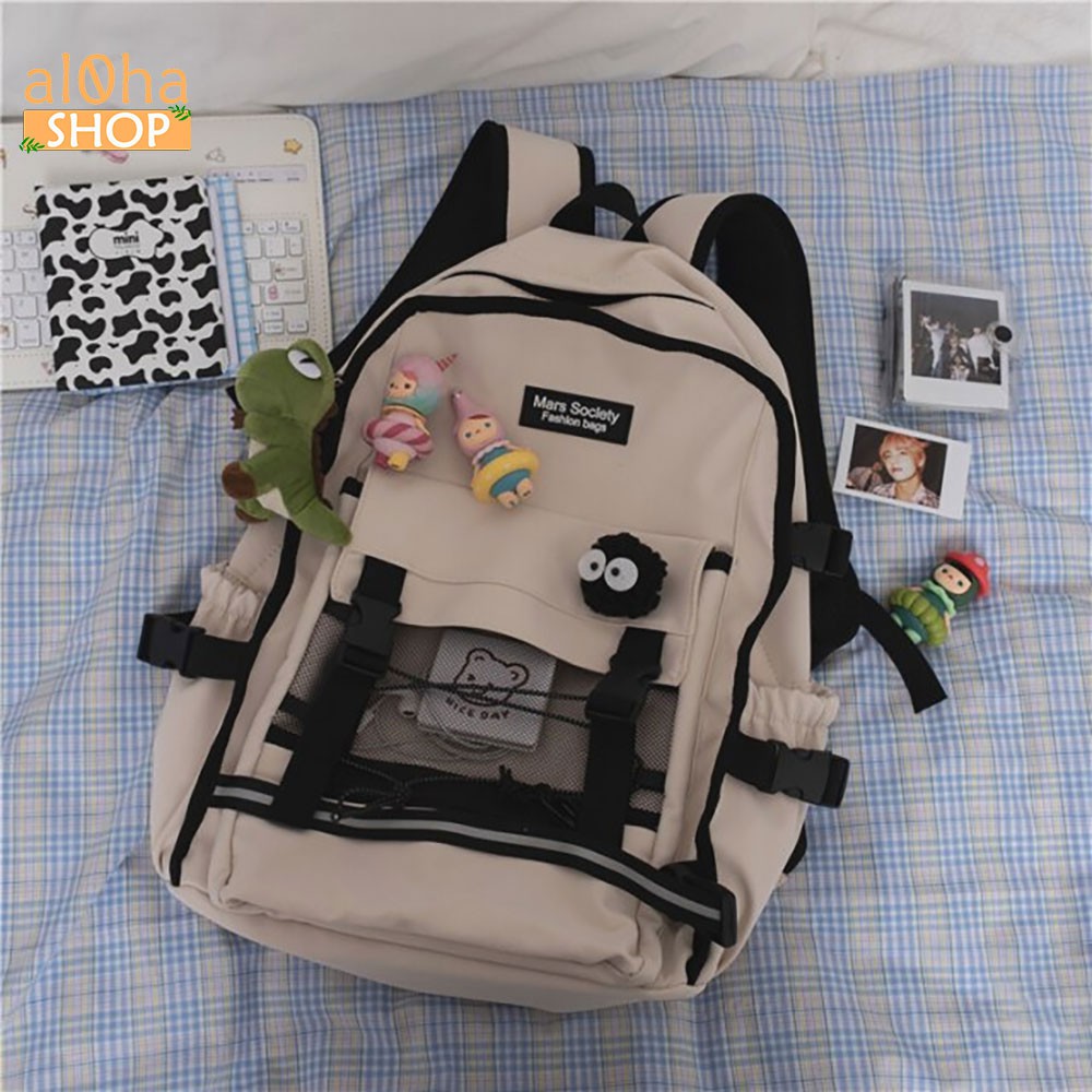 Balo - cặp sách Ulzzang nhiều ngăn B0171 Mars Society đi học, đi làm, du lịch, đựng laptop  Unisex nam nữ phong cách