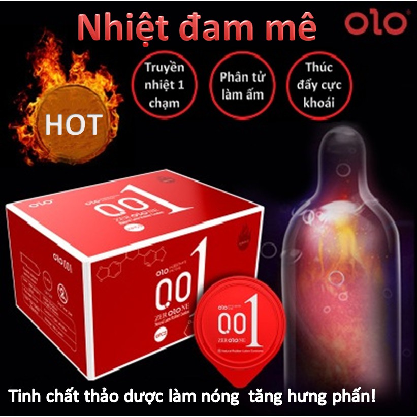 10c Bao cao su OLO 001 siêu mỏng nhất thế giới thêm nhiệt kích thích BCS001