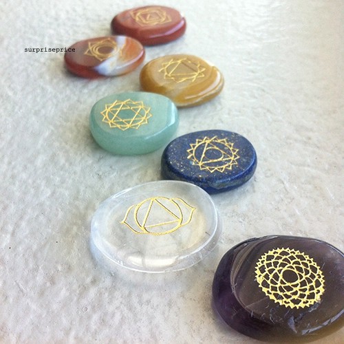 Bộ 7 đá luân xa dùng trang trí độc đáo