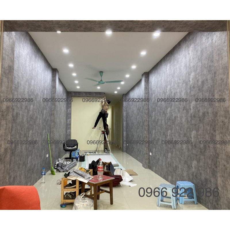 Giấy dán tường giả bê tông,giả xi măng, trang trí nhà ,cửa hàng. 16,5m2