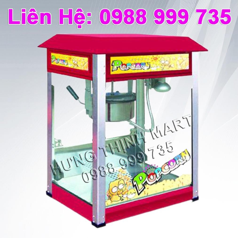 Máy làm bỏng bắp rang bơ chạy điện có tủ kính cường lực, Máy nổ bỏng ngô có chế độ nhiệt, có đèn chiếu sáng