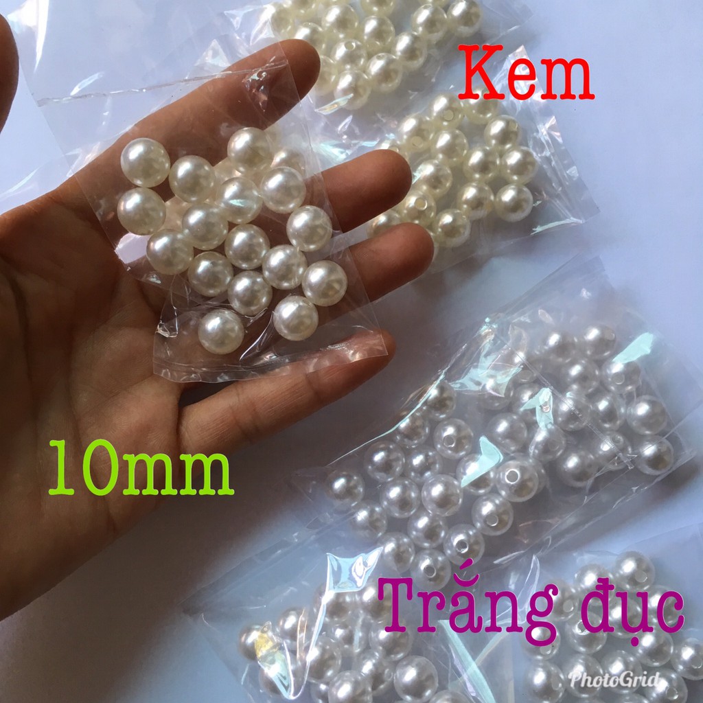 Cườm phủ size 3-14mm LOẠI TỐT (nhựa ngọc trai)