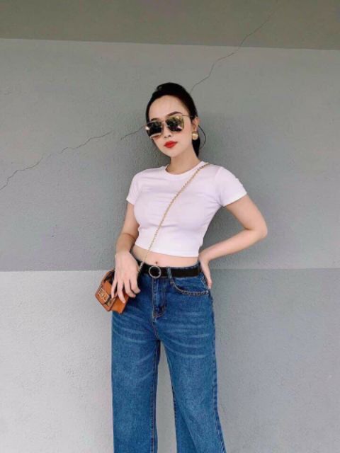 Áo thun croptop trơn ôm body