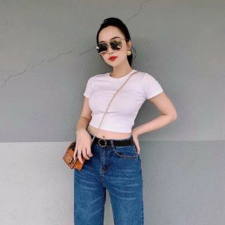 Áo thun croptop trơn ôm body